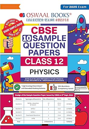 OSWAAL CBSE SAMPLE PAPER PHYSICS 12TH (2025-26)