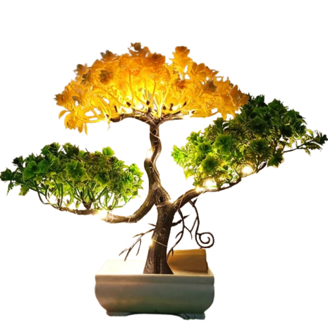 Artificial bonsai plain with LED light