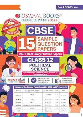 OSWAAL CBSE SAMPLE PAPER POLITICAL SCIENCE 12TH (2025-26)