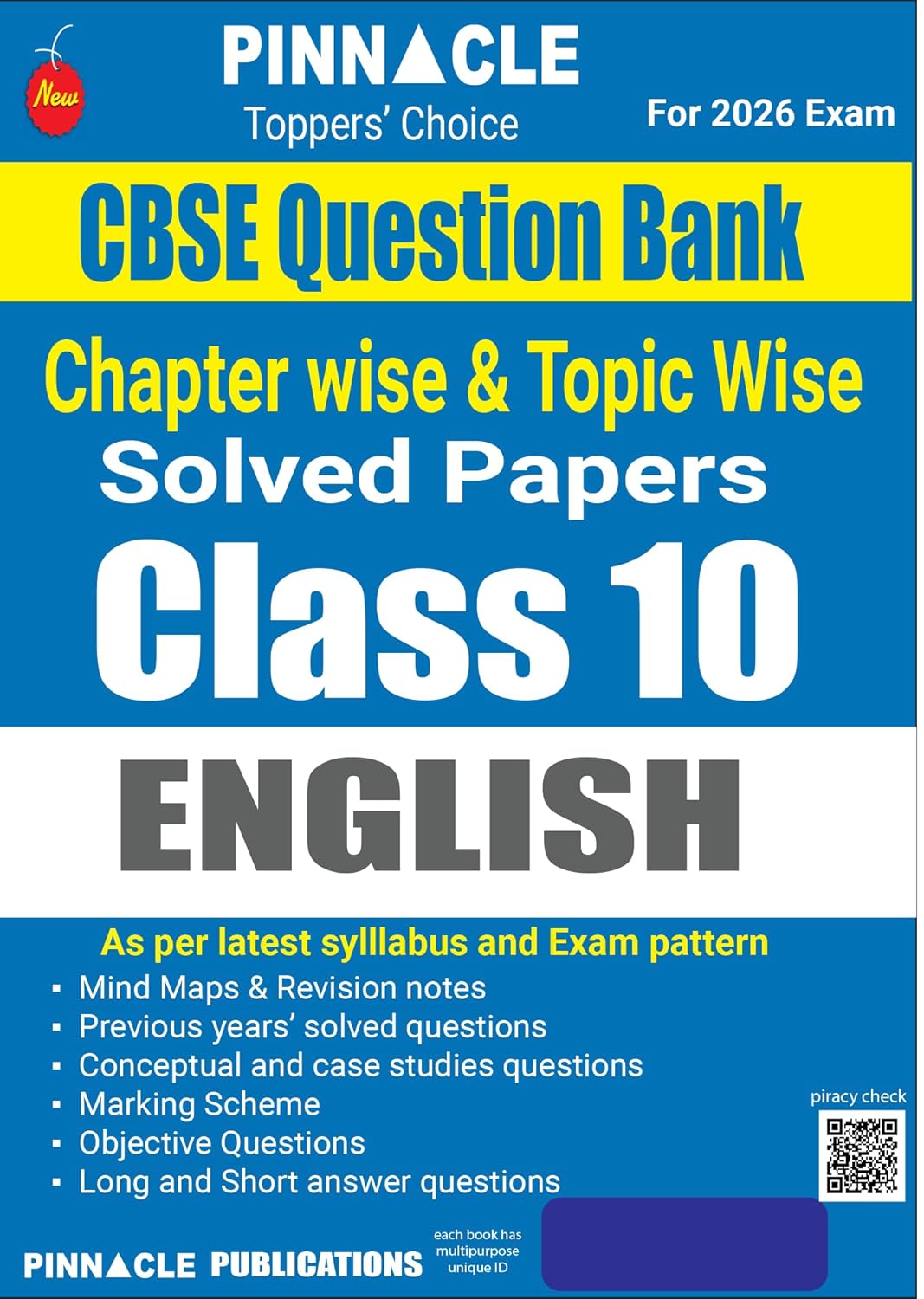CBSE QUESTION BANK ENGLISH LANG. & LIT.  SOLVED PAPER 10TH (2026)