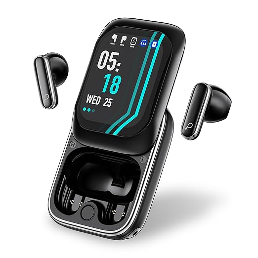 Pebble Vision Buds TWS Earbuds with Smart HD Display