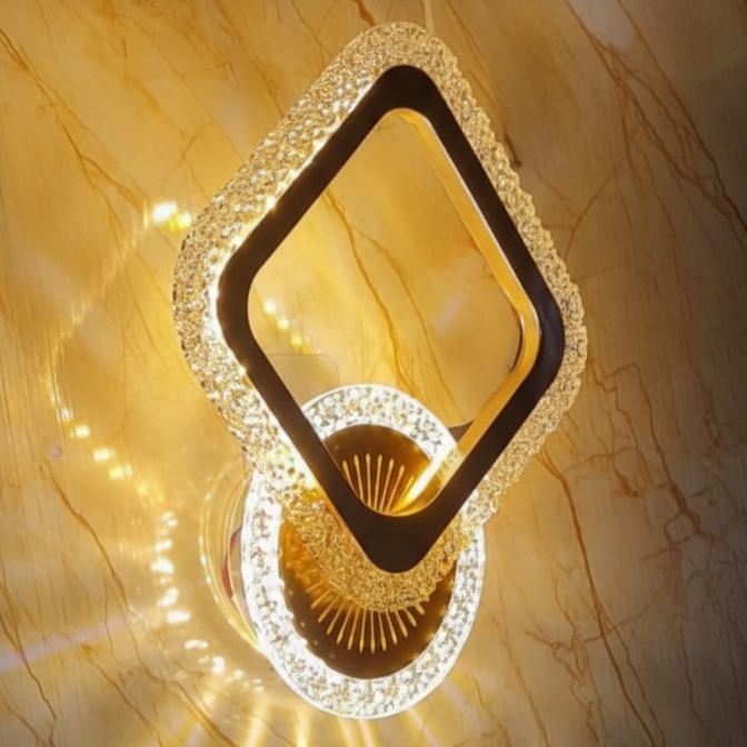 Golden LED wall light