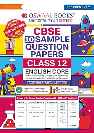 OSWAAL CBSE SAMPLE PAPER ENGLISH CORE 12TH (2025-26)