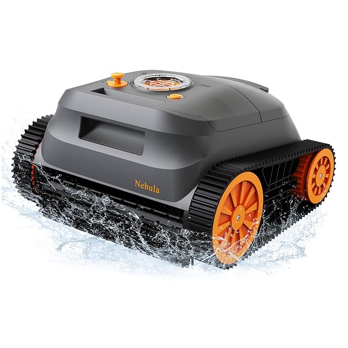 Nebula Robotic Pool Cleaner with 180 Mins Runtime, Strong Suction, Intelligent Navigation, 4 Modes, Wall and Waterline Cleaning, Ideal for In-Ground Pools up to 300 m²