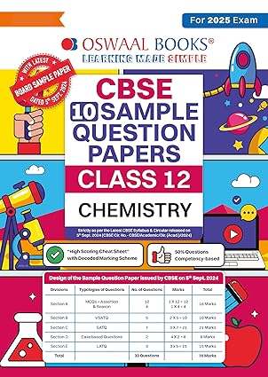 OSWAAL CBSE SAMPLE PAPER  CHEMISTRY 12 TH (2025-26)
