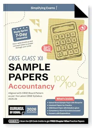 OSWAAL CBSE SAMPLE PAPER ACCOUNTANCY 12 TH (2025-26)