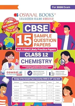 OSWAAL CBSE SAMPLE PAPER  CHEMISTRY 12 TH (2025-26)