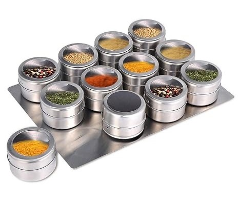 Magnetic spice jars
